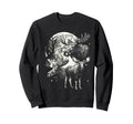 Moose 90S Aesthetic Y2K Moose Sweatshirt - Minimalist Print for Adults - T-Shirt, Sweatshirt, Hoodie