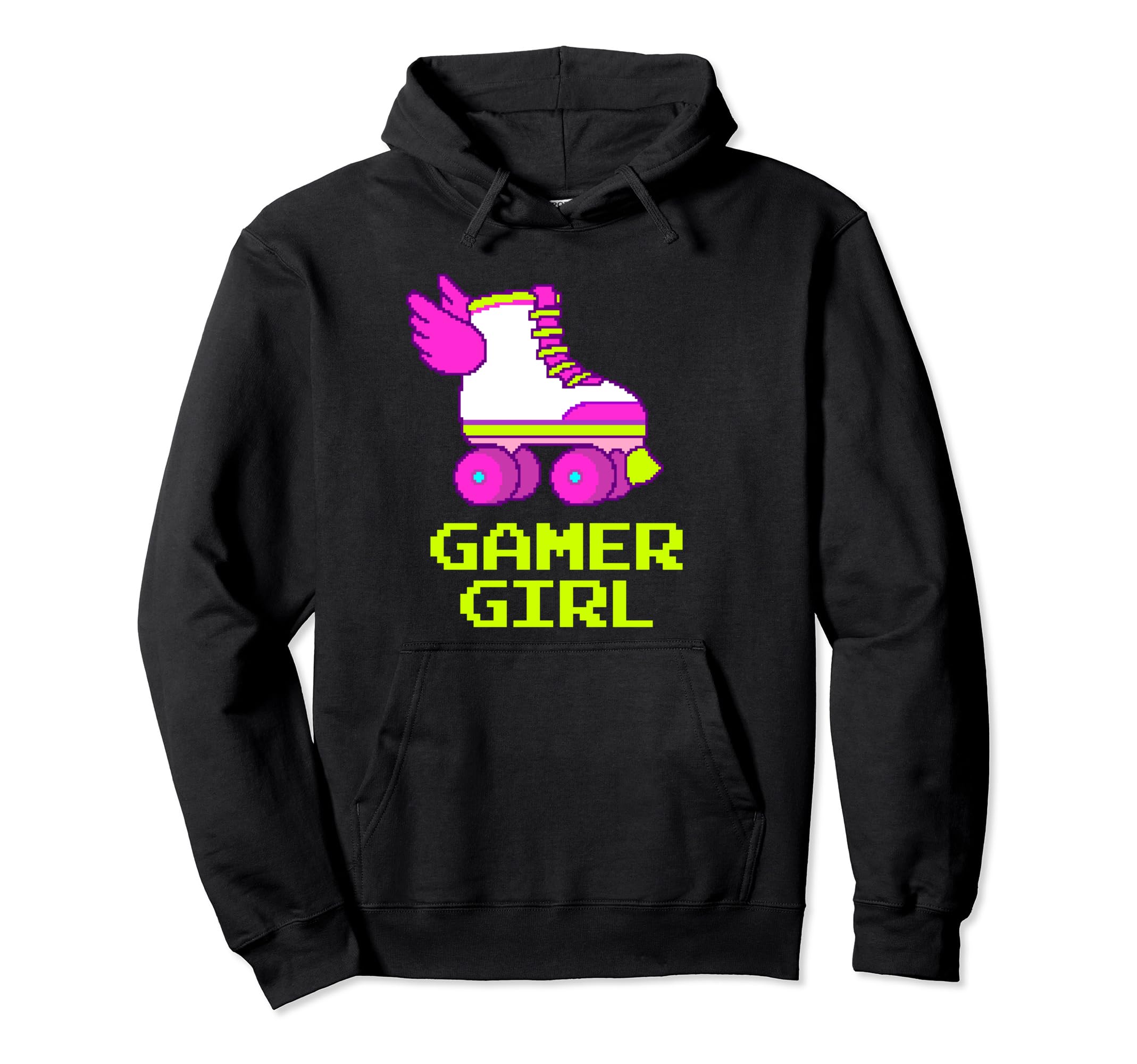 Gamer 8 Bit Roller Skates Video Game Gift Hoodie - Trendy Graphic Unisex - T-Shirt, Sweatshirt, Hoodie