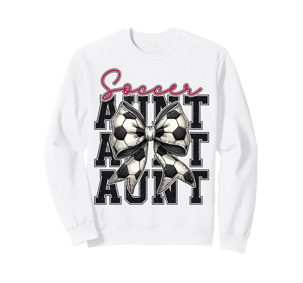 Soccer Aunt Funny Coquette Bow Sweatshirt - Minimalist Print for Adults - T-Shirt, Sweatshirt, Hoodie