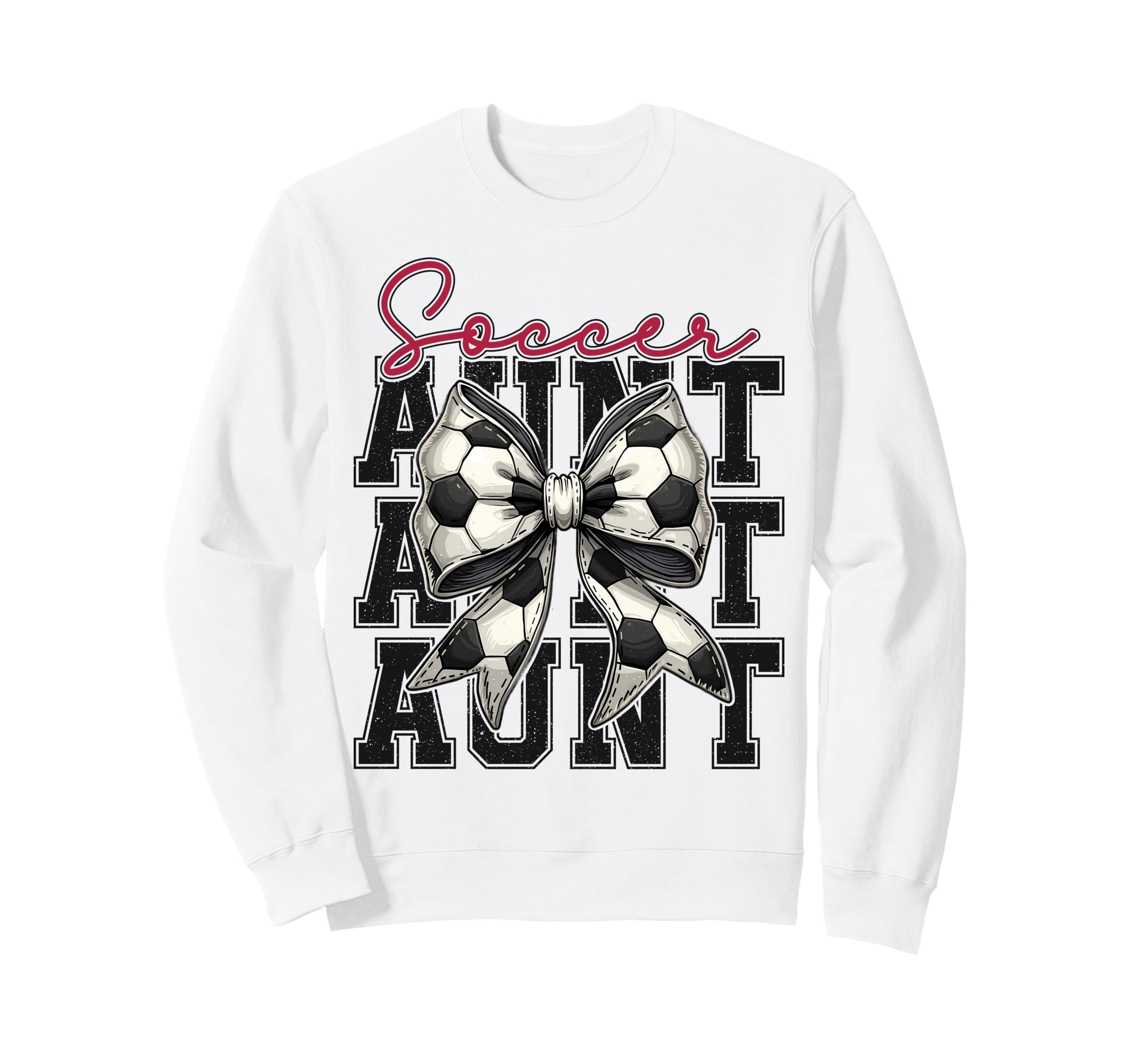 Soccer Aunt Funny Coquette Bow Sweatshirt - Minimalist Print for Adults - T-Shirt, Sweatshirt, Hoodie