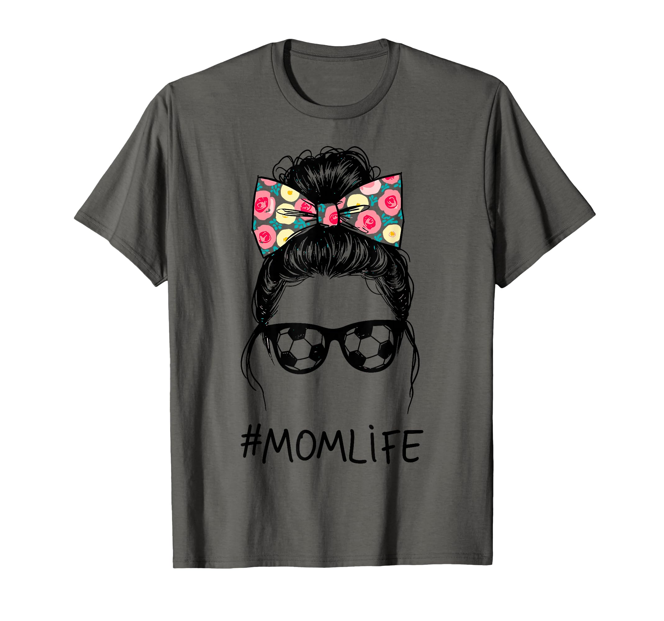 Messy Bun Bandana Soccer Mom Life T-Shirt - Unique Graphic Men Women - T-Shirt, Sweatshirt, Hoodie