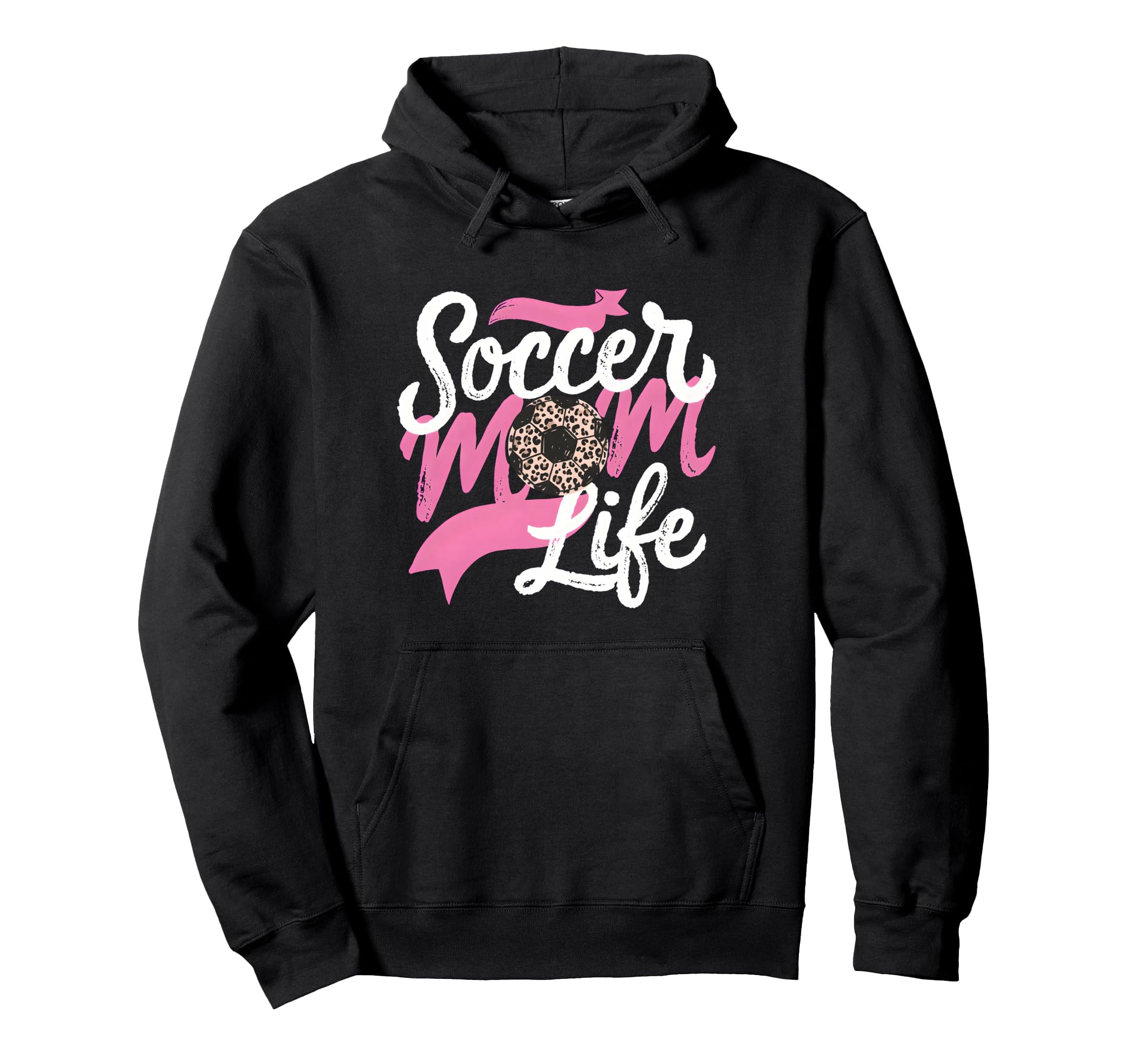 Soccer Mom Life Leopard Mama Hoodie - Fun Novelty Design for Adults - T-Shirt, Sweatshirt, Hoodie