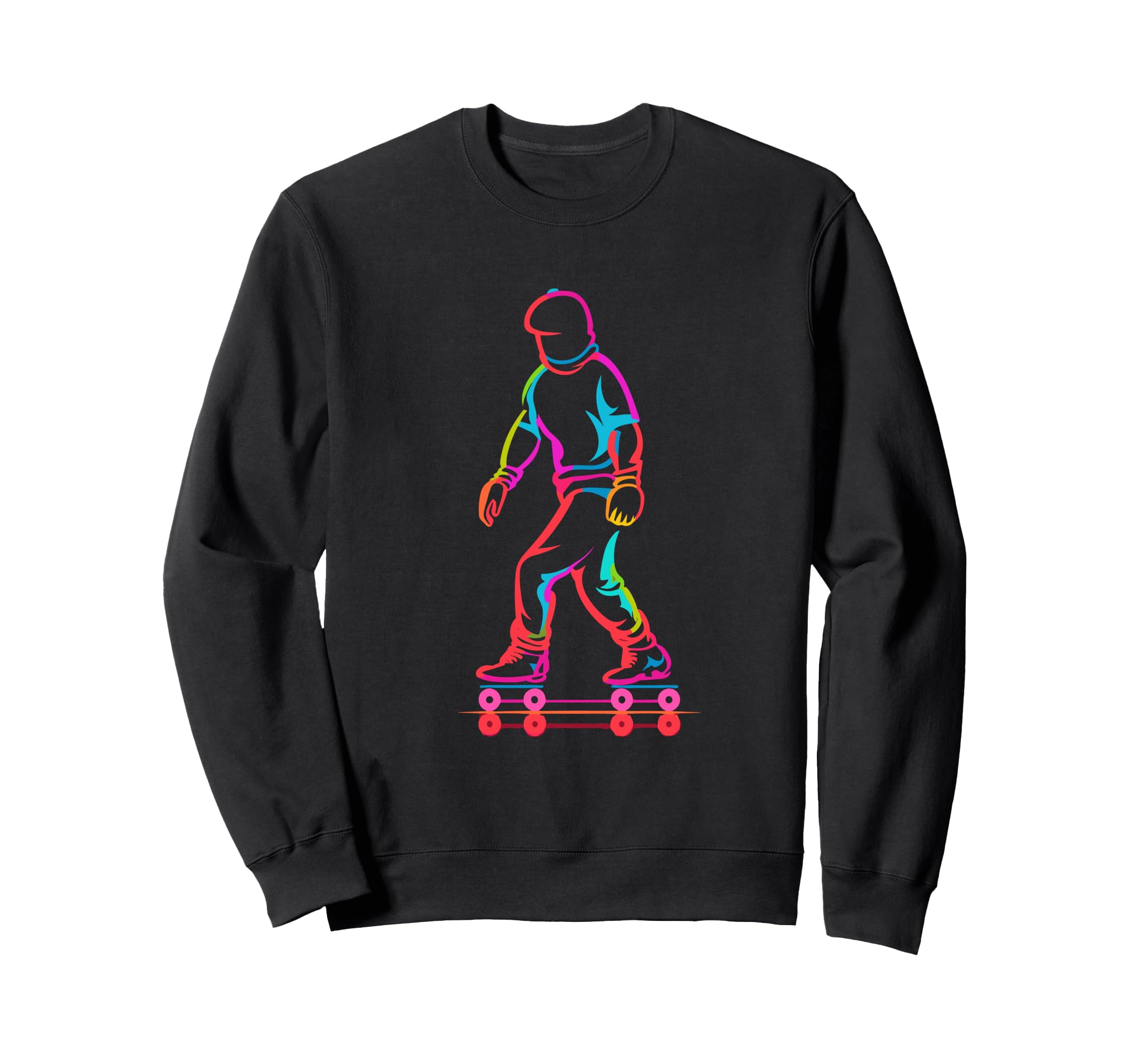 Roller Skater Sketch Retrowave Sweatshirt - Unique Graphic Unisex - T-Shirt, Sweatshirt, Hoodie
