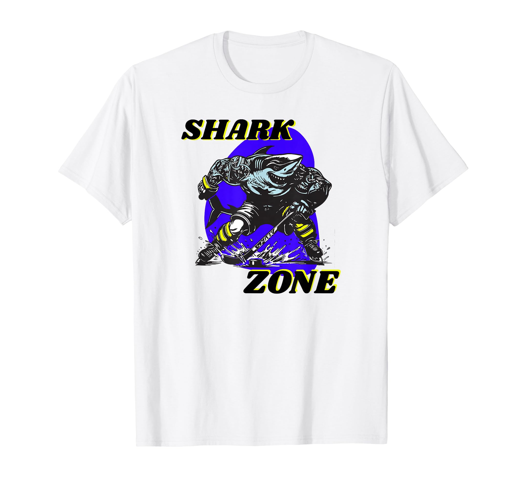 Hockey Ice Hockey Shark Attack Puck Fan T-Shirt - Unique Graphic Men Women - T-Shirt, Sweatshirt, Hoodie