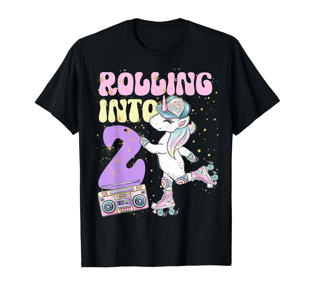 2Nd Birthday Roller Skate Party Unicorn T-Shirt - Graphic Print Men Women - T-Shirt, Sweatshirt, Hoodie