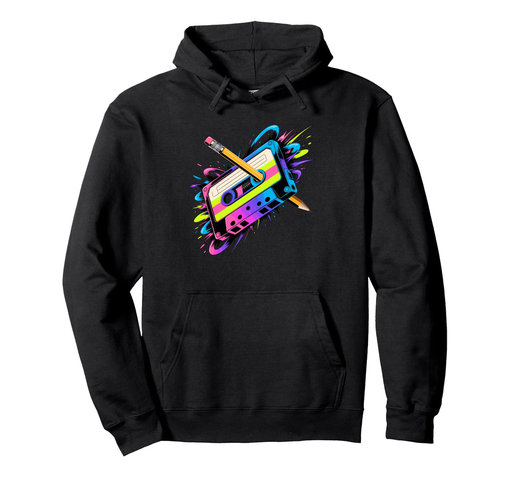Splash Art Cassette Player Music Tape Hoodie - Trendy Graphic for Adults - T-Shirt, Sweatshirt, Hoodie
