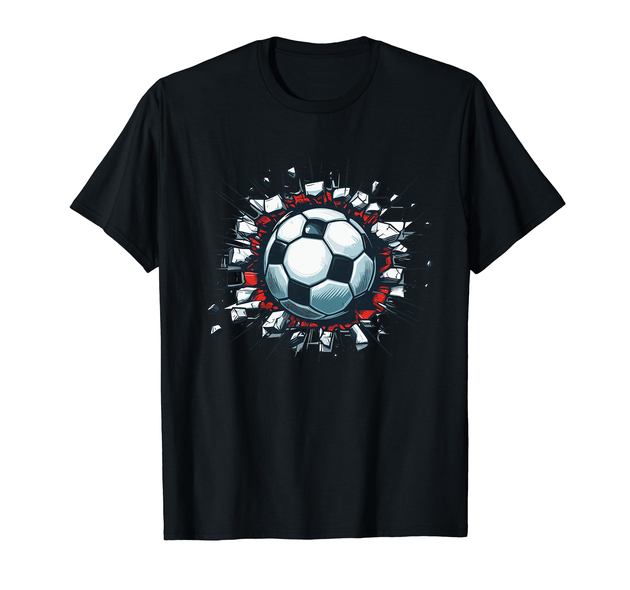 Soccer Ball Break Wall Soccer Sport T-Shirt - Casual Everyday Wear Unisex - T-Shirt, Sweatshirt, Hoodie