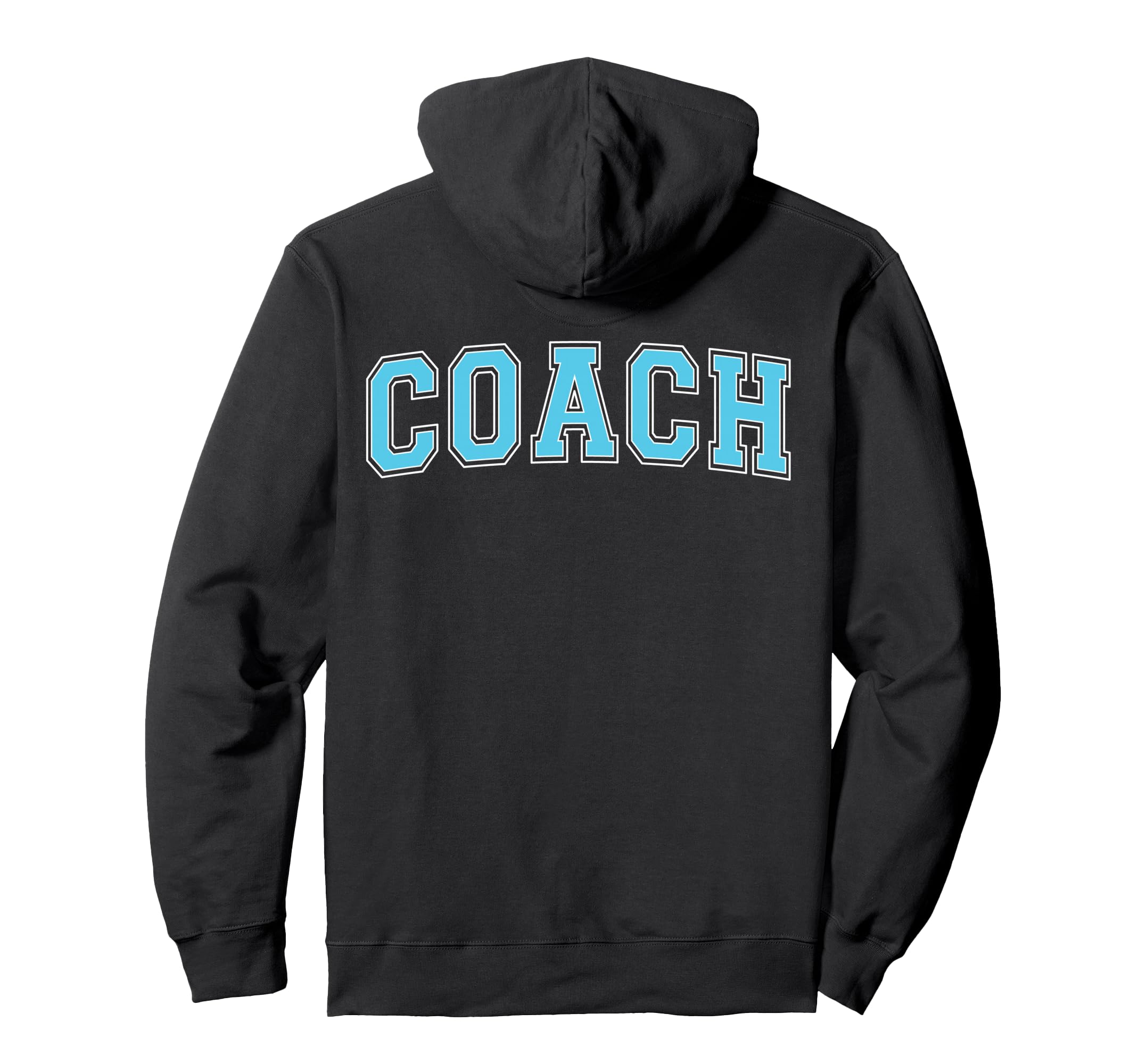 Coach Sports Trainer Varsity Cyan White Hoodie - Fun Novelty Design Unisex - T-Shirt, Sweatshirt, Hoodie