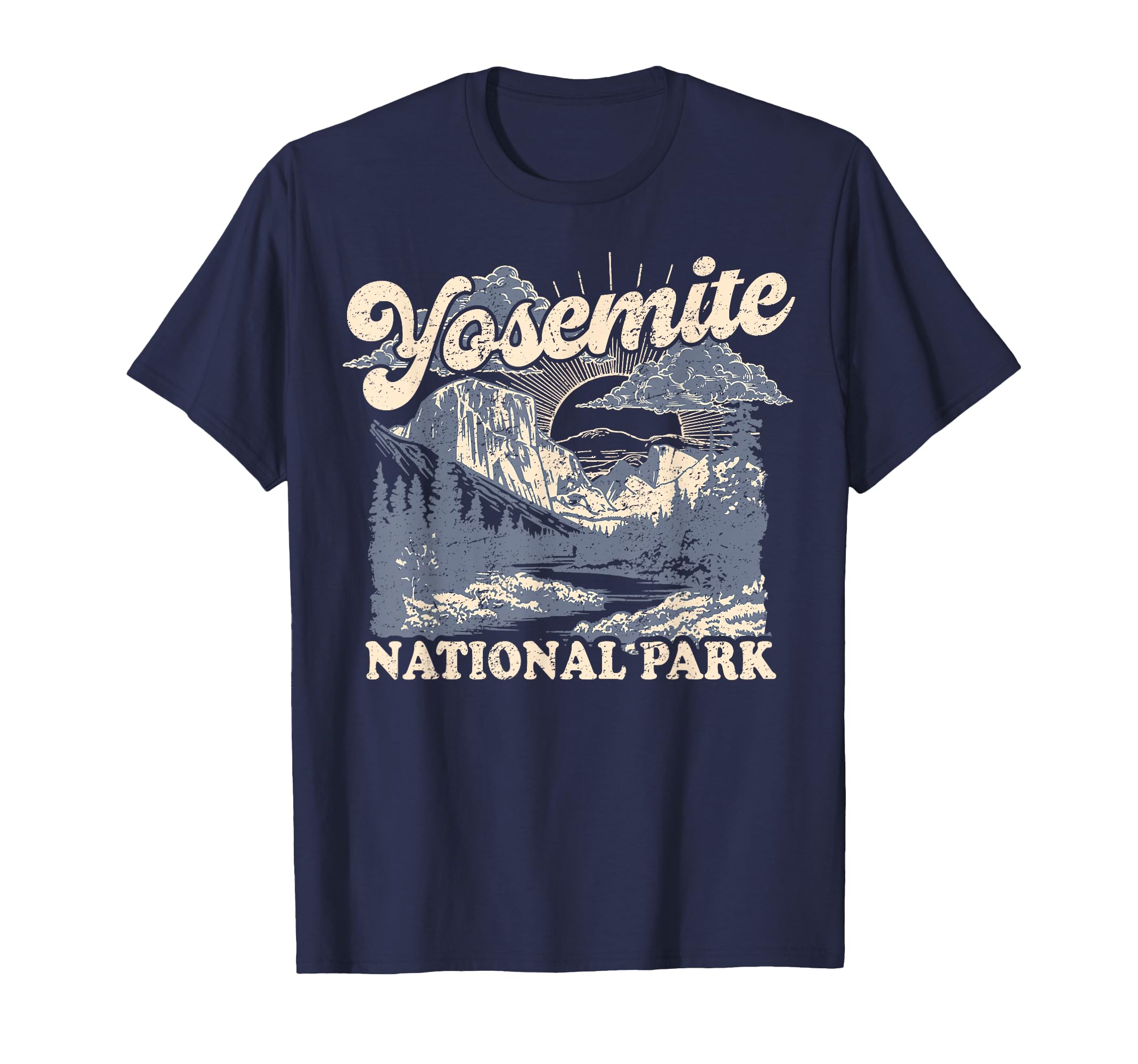 Yosemite National Park Distressed T-Shirt - Custom Art Print Men Women - T-Shirt, Sweatshirt, Hoodie