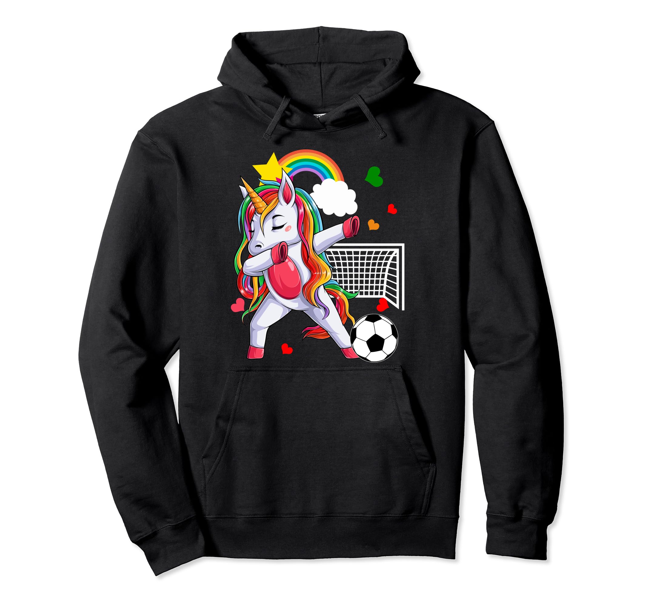 Dabbing Unicorn Playing Soccer Hoodie - Casual Everyday Wear for Adults - T-Shirt, Sweatshirt, Hoodie
