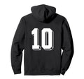 Number 10 Backside 80S 90S Team Jersey Hoodie - Streetwear Style Unisex - T-Shirt, Sweatshirt, Hoodie