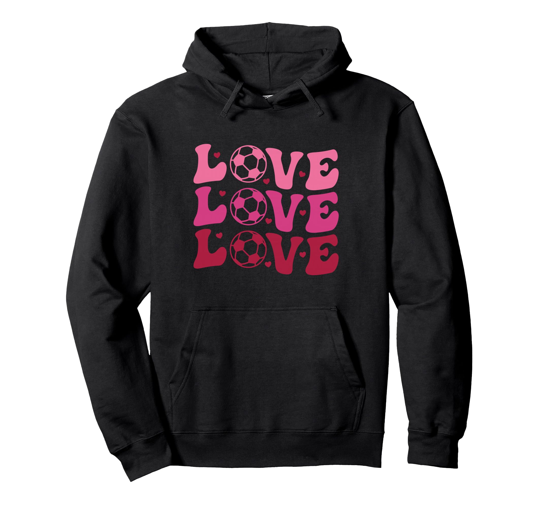 Soccer Valentines Day Groovy Sports Hearts Hoodie - Trendy Graphic Unisex - T-Shirt, Sweatshirt, Hoodie