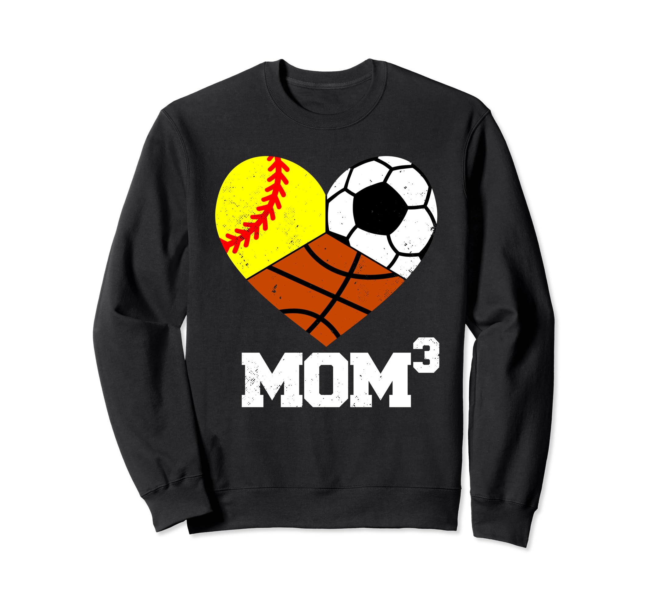 Mom Cubed Mom3 Mom Three Softball Sweatshirt - Custom Art Print Men Women - T-Shirt, Sweatshirt, Hoodie