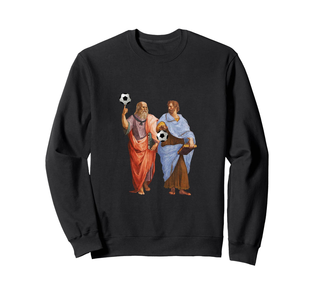 Aristotle And Plato Soccer Footballs Sweatshirt - Graphic Print for Adults - T-Shirt, Sweatshirt, Hoodie