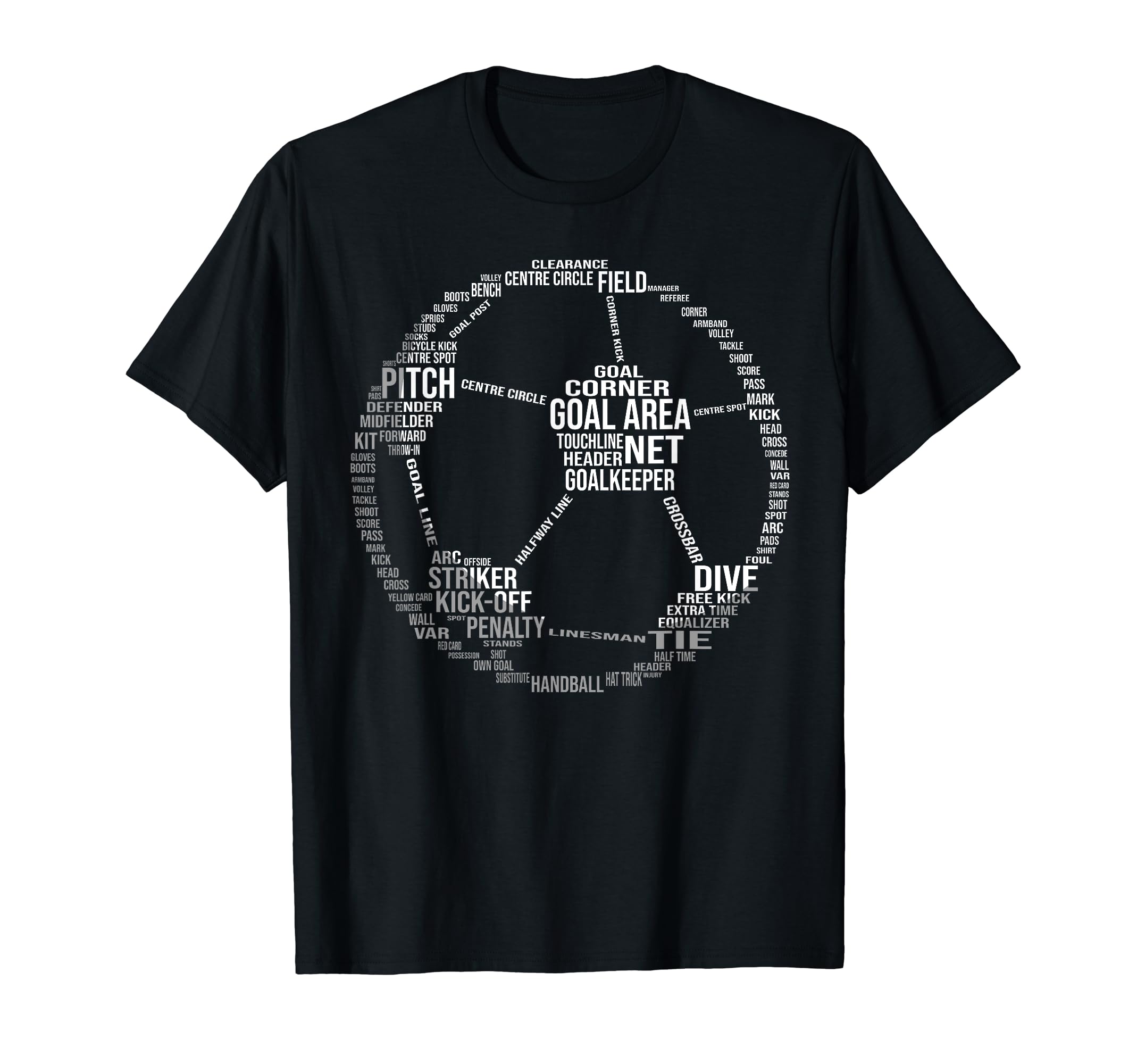 Funny Word Cloud Soccer Ball Gift T-Shirt - Trendy Graphic for Adults - T-Shirt, Sweatshirt, Hoodie
