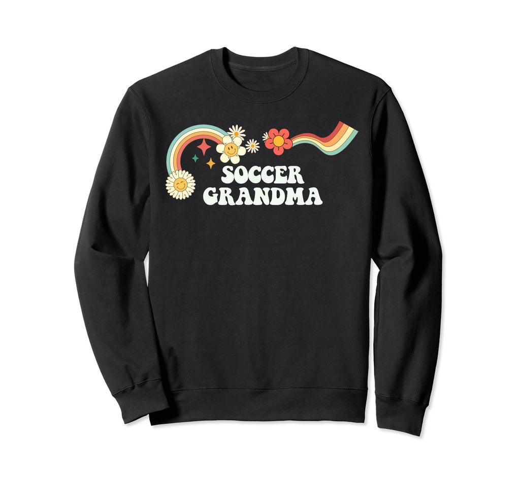 Groovy Funny Soccer Grandma Sweatshirt - Aesthetic Graphic Unisex - T-Shirt, Sweatshirt, Hoodie
