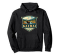 Katmai National Park Bear Illustration Hoodie - Graphic Print Men Women - T-Shirt, Sweatshirt, Hoodie