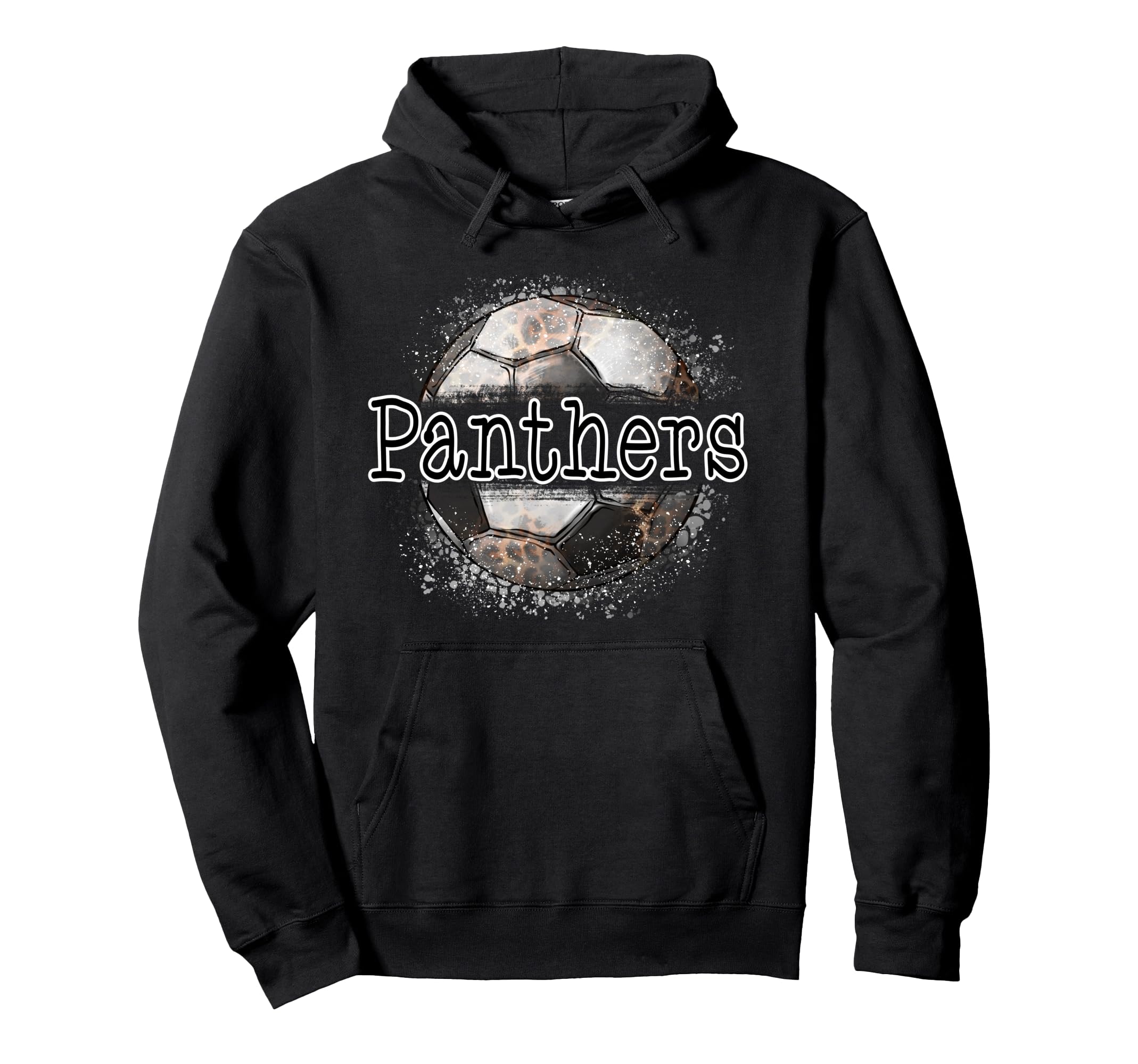 Panthers Soccer Leopard Splatter Game Hoodie - Trendy Graphic for Adults - T-Shirt, Sweatshirt, Hoodie
