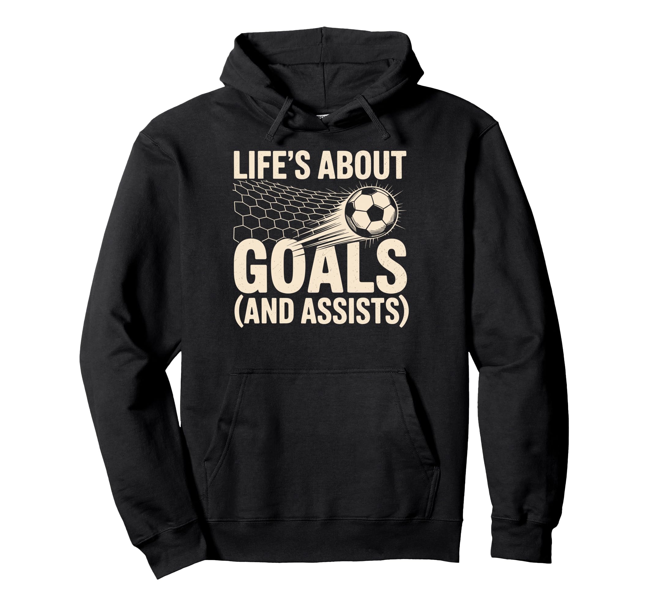 Lifes About Goals And Assists Soccer Hoodie - Minimalist Print Men Women - T-Shirt, Sweatshirt, Hoodie