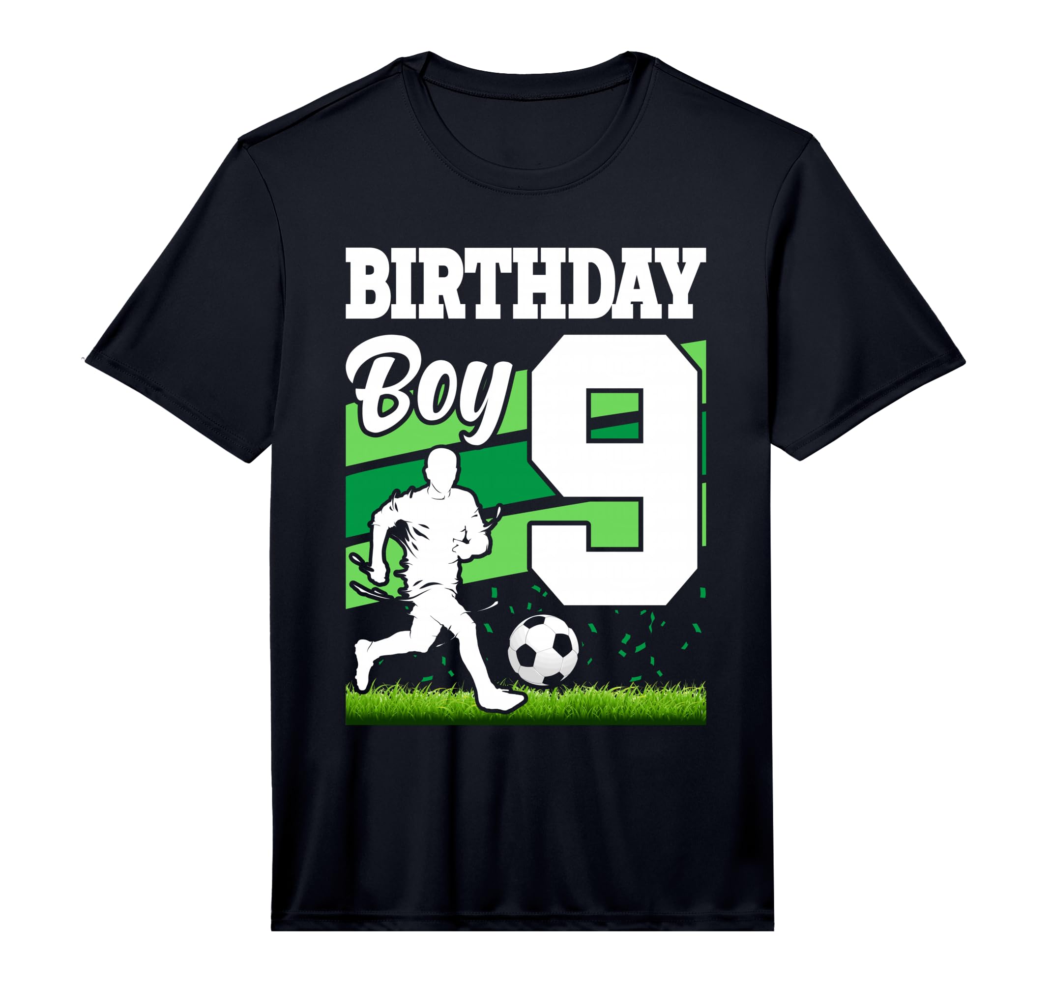 9 Year Old Soccer Birthday Party T-Shirt - Minimalist Print for Adults - T-Shirt, Sweatshirt, Hoodie