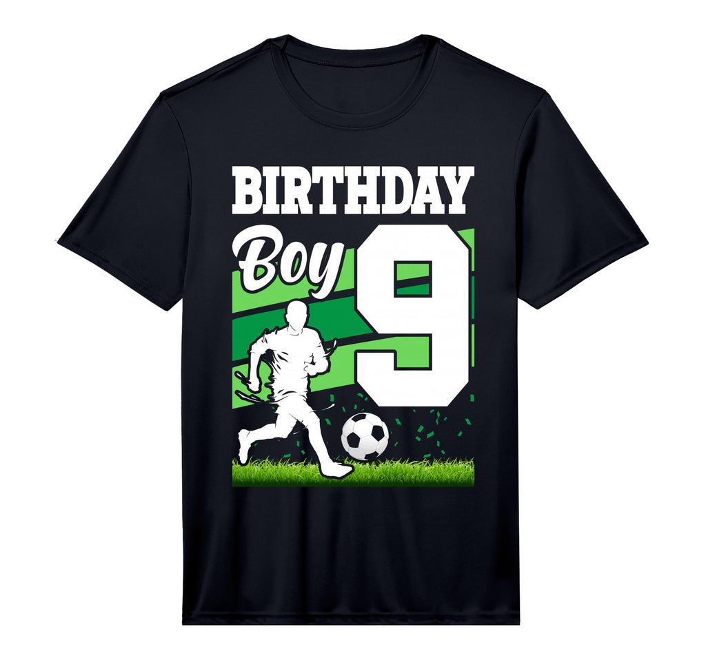 9 Year Old Soccer Birthday Party Theme T-Shirt - Aesthetic Graphic Unisex - T-Shirt, Sweatshirt, Hoodie