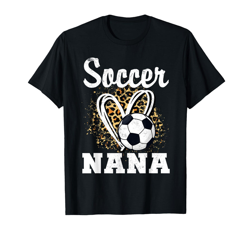 Soccer Grandma Leopard Heart Soccer T-Shirt - Novelty Apparel for Adults - T-Shirt, Sweatshirt, Hoodie