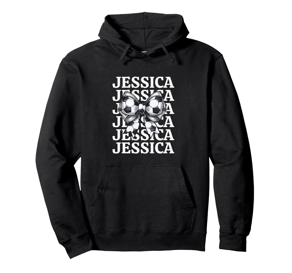Jessica Personalized Coquette Soccer Hoodie - Unique Graphic for Adults - T-Shirt, Sweatshirt, Hoodie