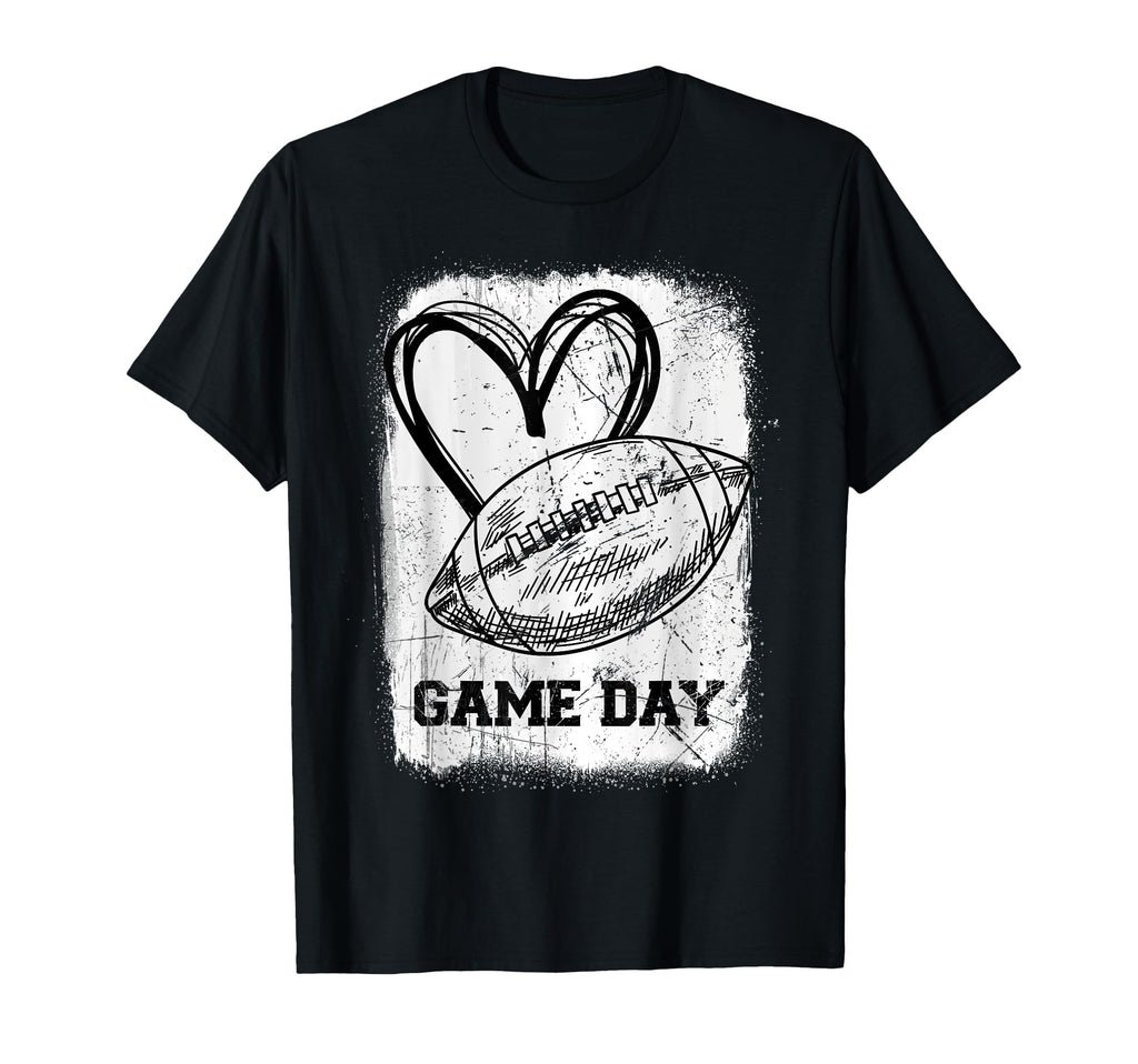 Game Day Football Lovers Heart Mom T-Shirt - Aesthetic Graphic for Adults - T-Shirt, Sweatshirt, Hoodie