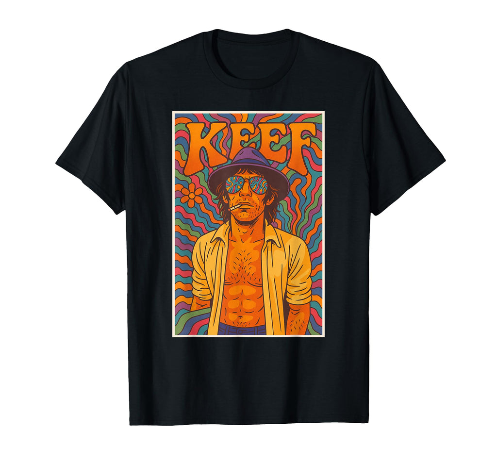 Keef Psychedelic 60S T-Shirt - Fun Novelty Design Unisex - T-Shirt, Sweatshirt, Hoodie