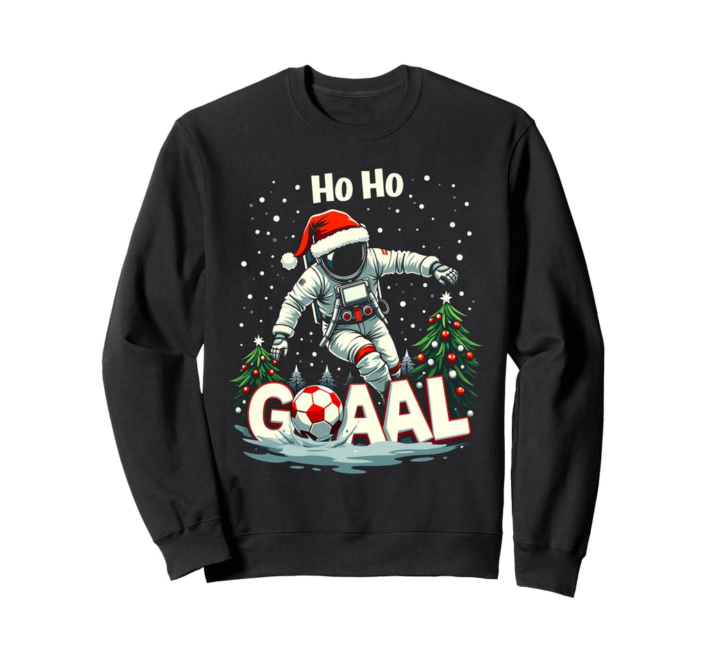 Ho Ho Goaal Soccer Player Astronaut Sweatshirt - Graphic Print Men Women - T-Shirt, Sweatshirt, Hoodie