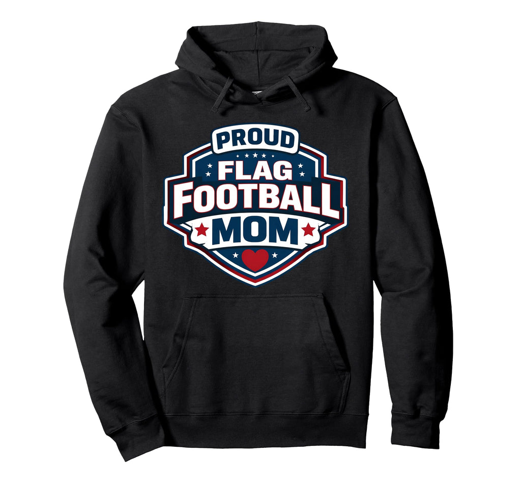 Proud Flag Football Mom Funny Mother Hoodie - Aesthetic Graphic Men Women - T-Shirt, Sweatshirt, Hoodie
