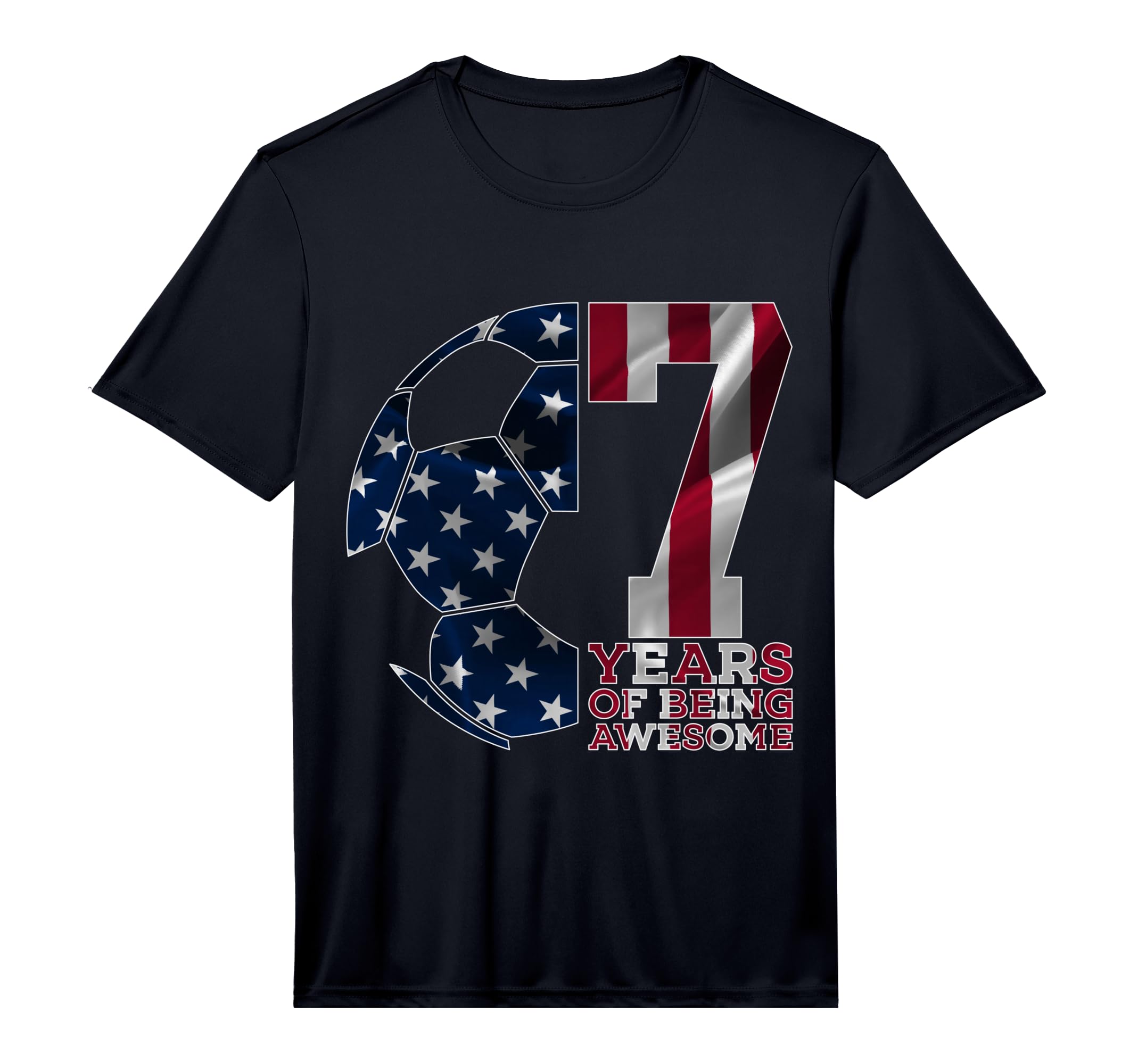 7 Years Being Awesome Soccer 7Th T-Shirt - Custom Art Print for Adults - T-Shirt, Sweatshirt, Hoodie