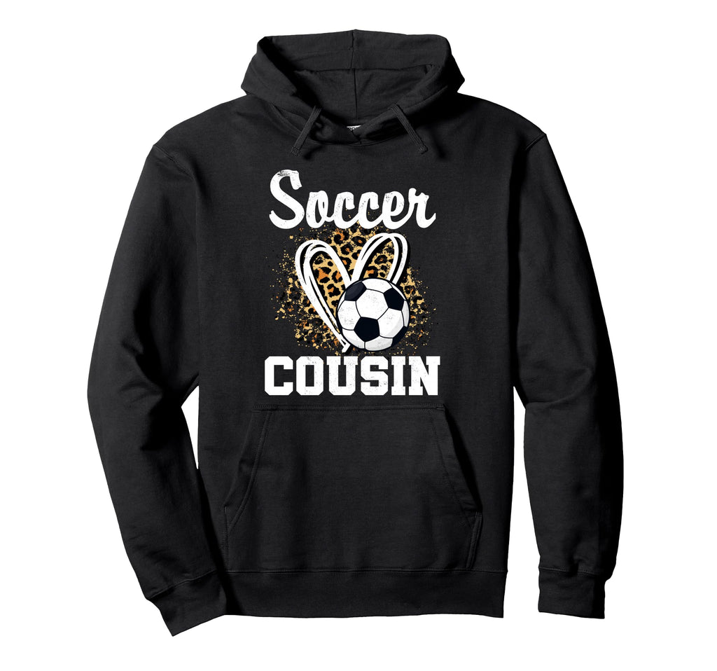 Soccer Cousin Leopard Heart Hoodie - Custom Art Print Men Women - T-Shirt, Sweatshirt, Hoodie
