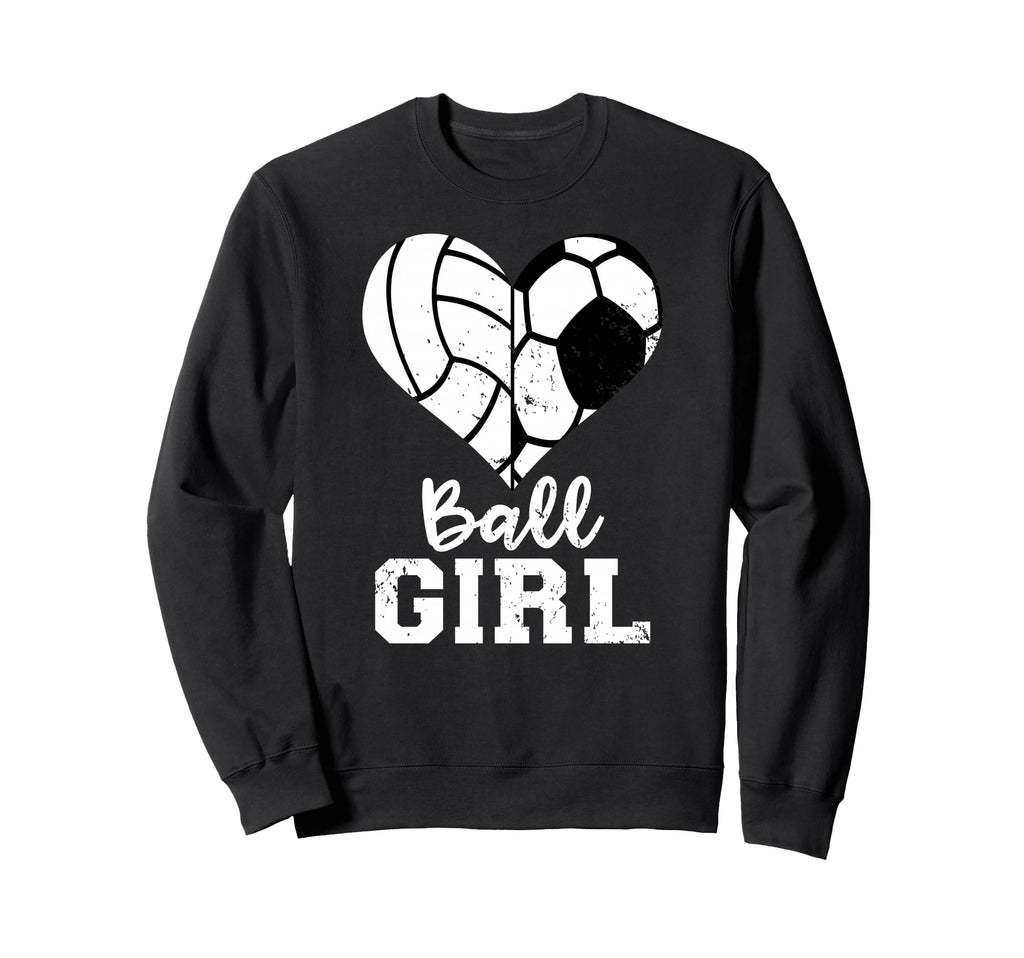 Ball Heart Funny Soccer Sweatshirt - Casual Everyday Wear Men Women - T-Shirt, Sweatshirt, Hoodie