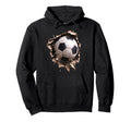 Soccer Ball Torn Fabric Bursting 3D Hoodie - Casual Everyday Wear Men Women - T-Shirt, Sweatshirt, Hoodie