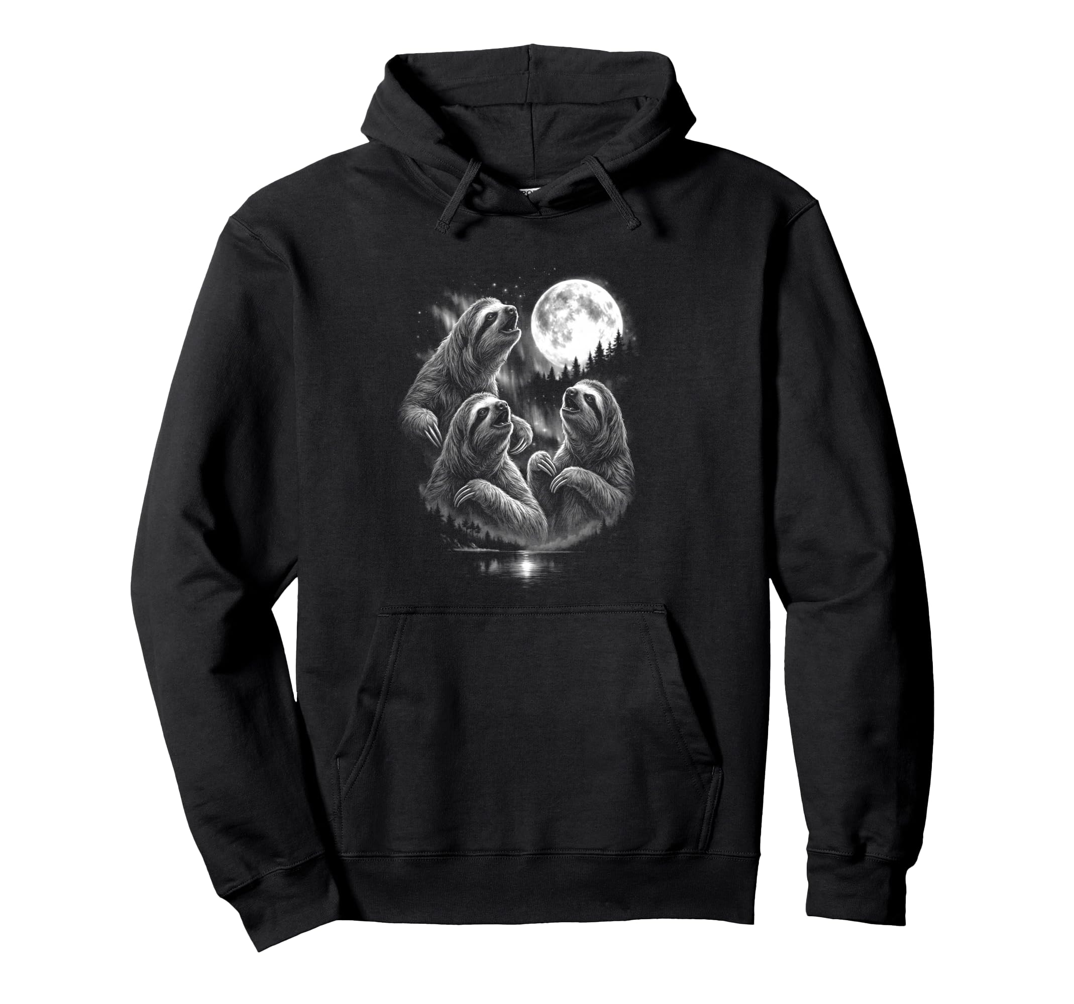 Howling 3 Sloth Moon Funny 80S 90S Hoodie - Trendy Graphic Unisex - T-Shirt, Sweatshirt, Hoodie