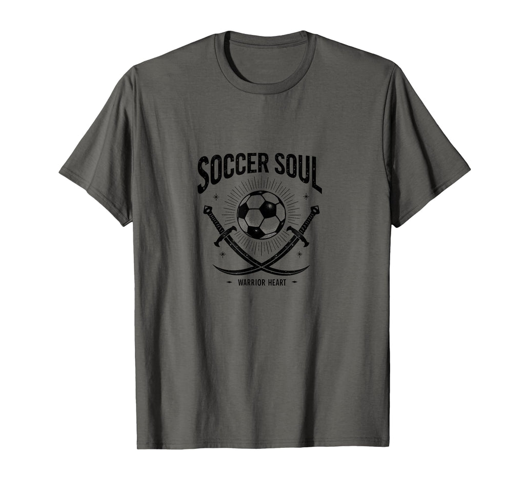 Soccer Soul Warrior Heart Athletic T-Shirt - Fun Novelty Design Men Women - T-Shirt, Sweatshirt, Hoodie