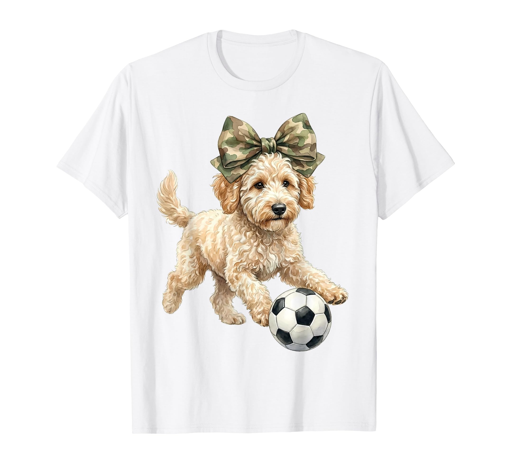 Goldendoodle Soccer Camo T-Shirt - Casual Everyday Wear for Adults - T-Shirt, Sweatshirt, Hoodie