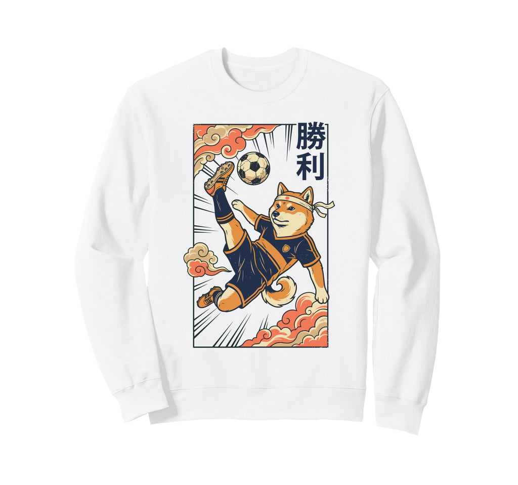 Shiba Inu Soccer Anime Bicycle Sweatshirt - Minimalist Print Men Women - T-Shirt, Sweatshirt, Hoodie