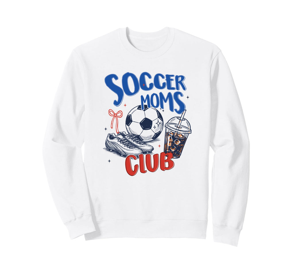 Iced Coffee Soccer Moms Club Sweatshirt - Minimalist Print for Adults - T-Shirt, Sweatshirt, Hoodie