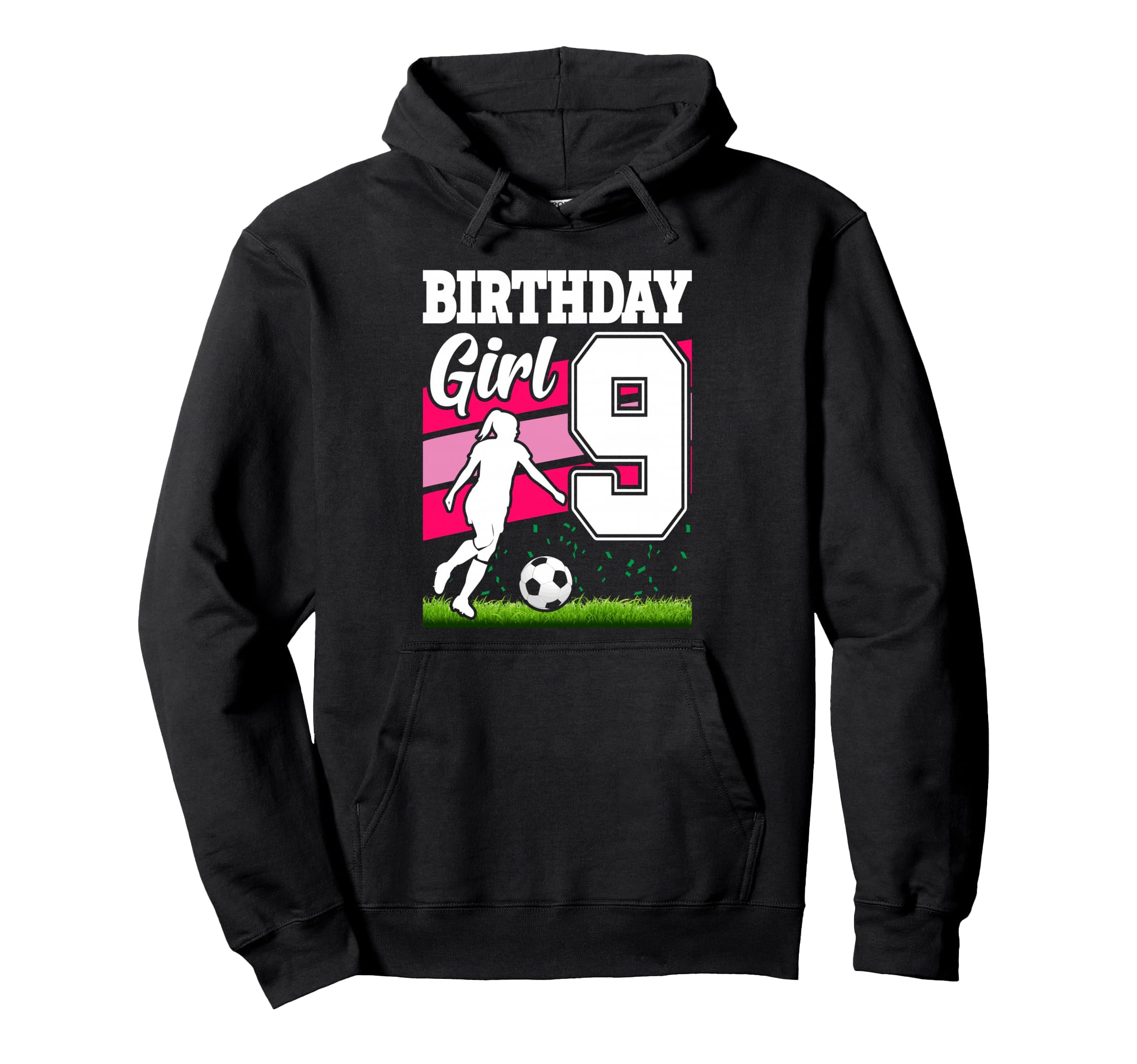 9 Year Old Soccer Birthday Party Hoodie - Custom Art Print for Adults - T-Shirt, Sweatshirt, Hoodie