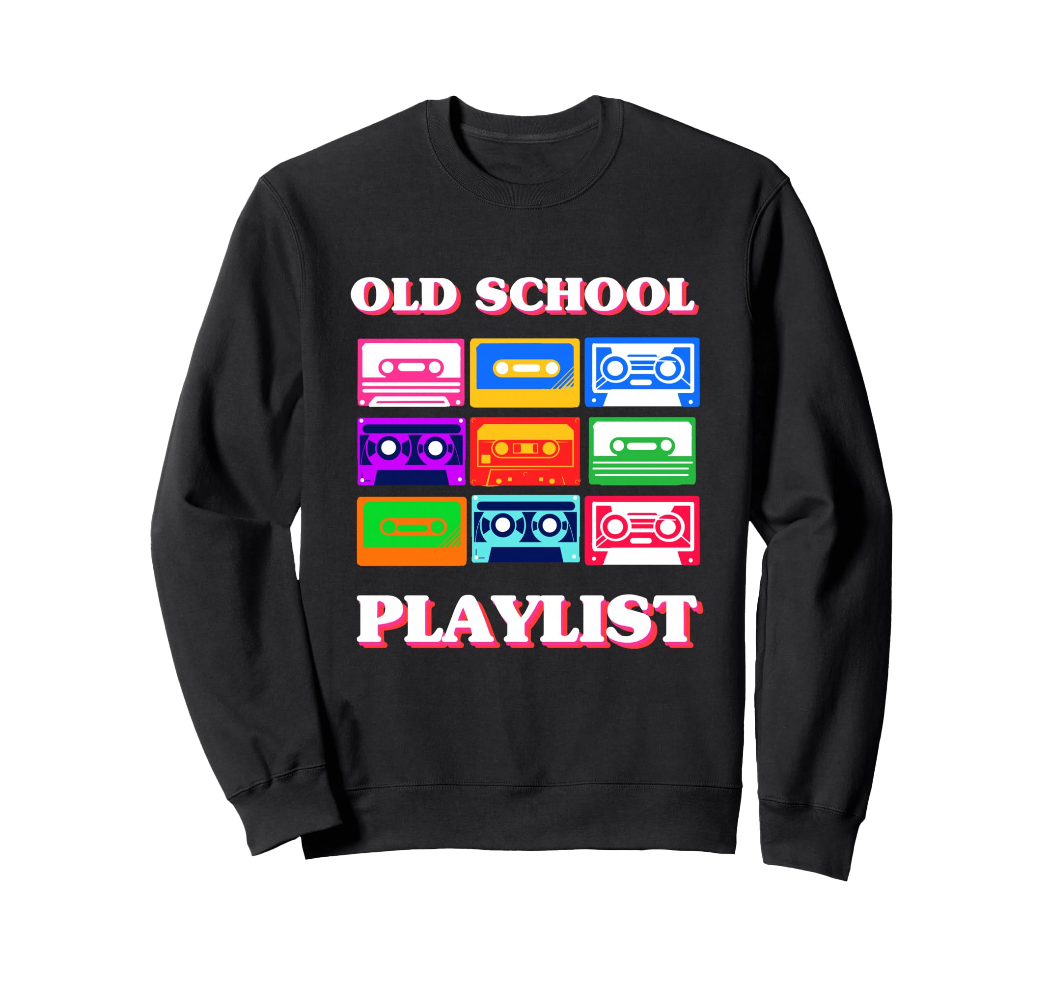 Old School Playlist Cassette Tape Sweatshirt - Minimalist Print Men Women - T-Shirt, Sweatshirt, Hoodie