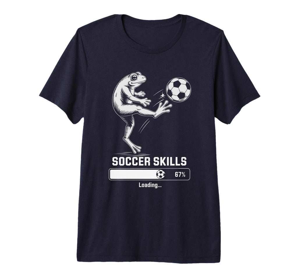 Kawaii Frog Soccer Skills Loading Win T-Shirt - Unique Graphic Unisex - T-Shirt, Sweatshirt, Hoodie