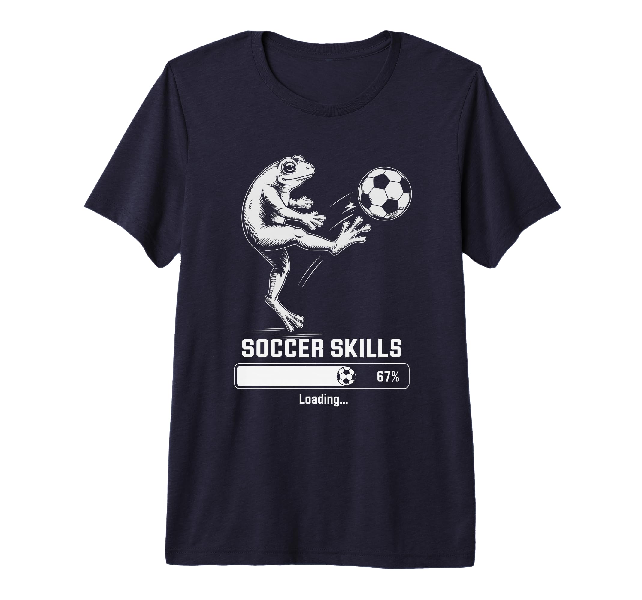 Kawaii Frog Soccer Skills Loading Win T-Shirt - Unique Graphic Unisex - T-Shirt, Sweatshirt, Hoodie
