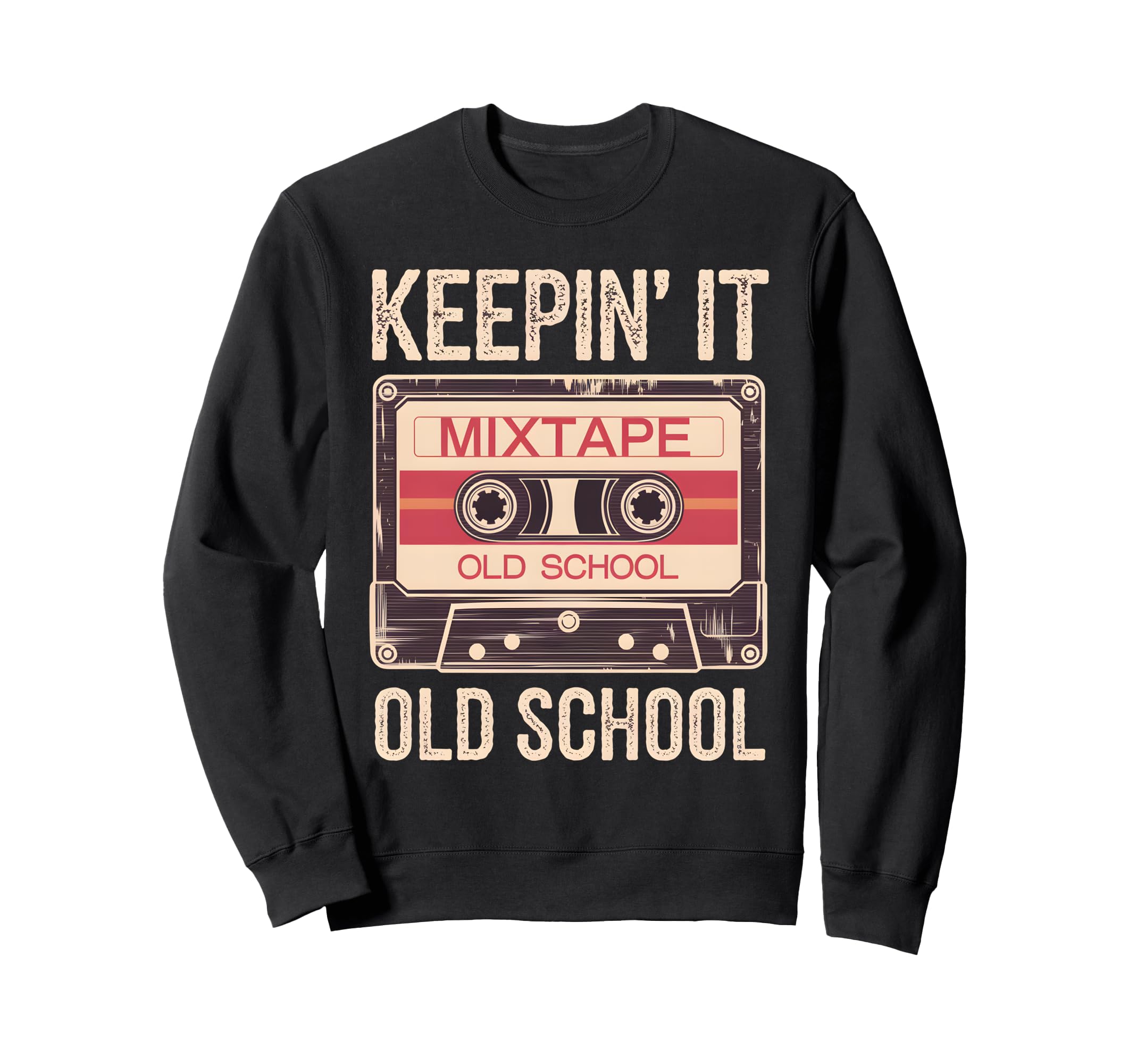 Old School Hip Hop 80S 90S Cassette Sweatshirt - Unique Graphic for Adults - T-Shirt, Sweatshirt, Hoodie