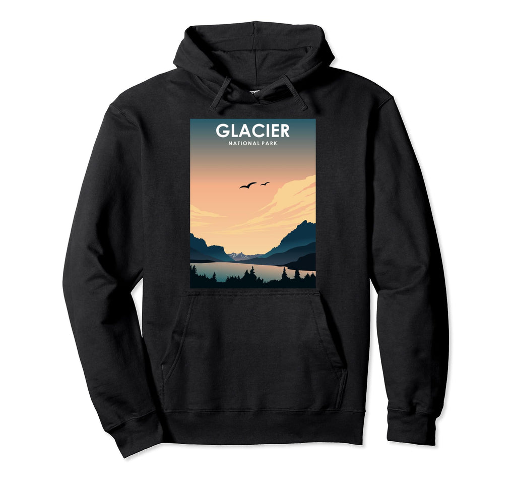 Glacier Grizzly Bear Glacier National Hoodie - Minimalist Print for Adults - T-Shirt, Sweatshirt, Hoodie
