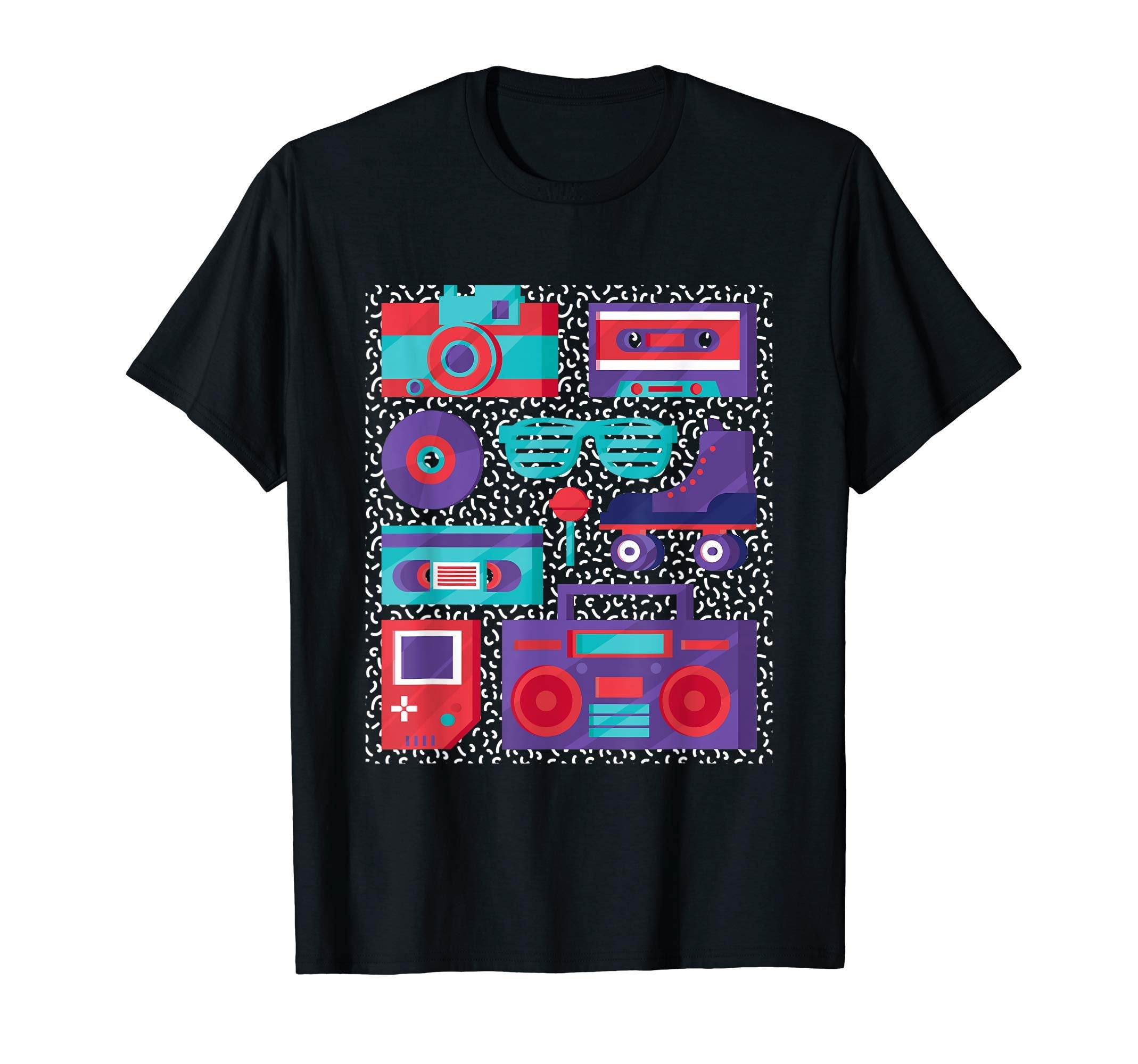Camera Cassette Tape Roller Skate 90S T-Shirt - Novelty Apparel for Adults - T-Shirt, Sweatshirt, Hoodie