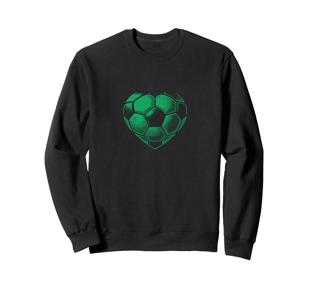 Soccer Ball Green Color Heart Mom Fan Sweatshirt - Custom Art Print Unisex - T-Shirt, Sweatshirt, Hoodie