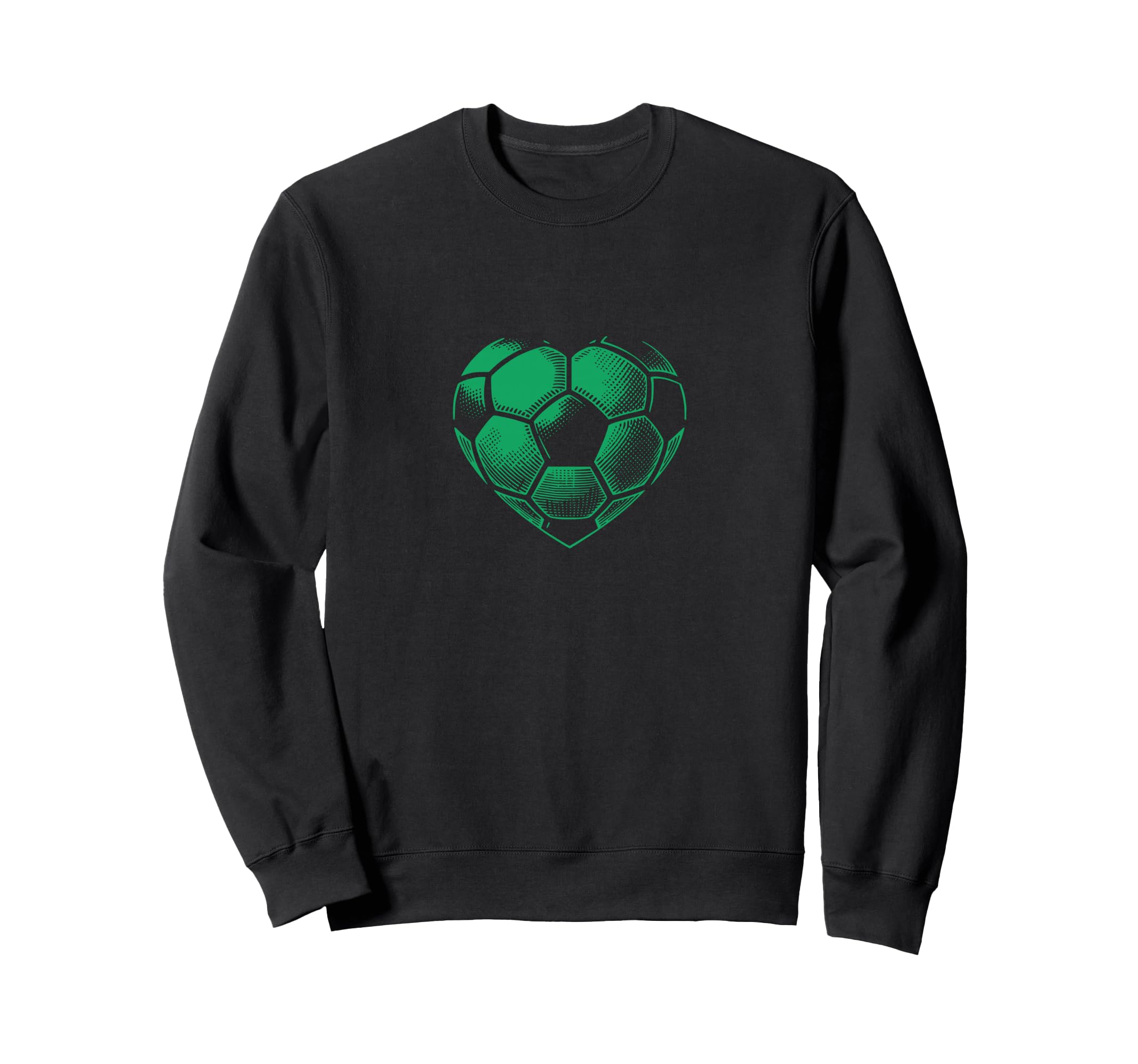 Soccer Ball Green Color Heart Mom Fan Sweatshirt - Custom Art Print Unisex - T-Shirt, Sweatshirt, Hoodie