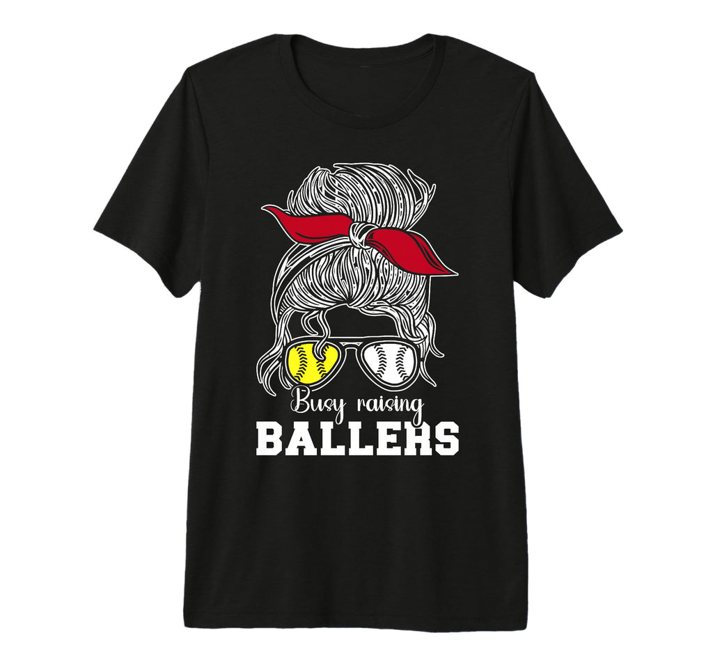Busy Raising Ballers Baseball Softball T-Shirt - Trendy Graphic for Adults - T-Shirt, Sweatshirt, Hoodie